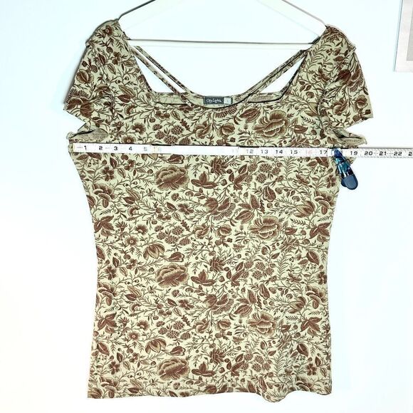 CITY LIGHTS® — Vintage Floral Print TOP — Large - Picture 5 of 10